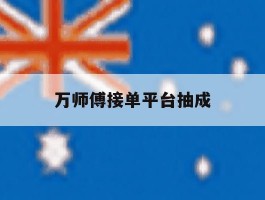 万师傅接单平台抽成