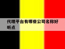 代理平台有哪些公司名称好听点