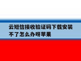 云短信接收验证码下载安装不了怎么办呀苹果