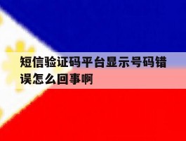 关于短信验证码平台显示号码错误怎么回事啊的信息