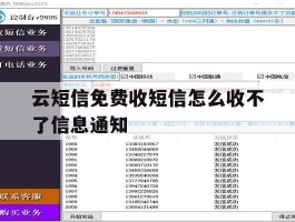 云短信免费收短信怎么收不了信息通知