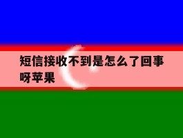 短信接收不到是怎么了回事呀苹果