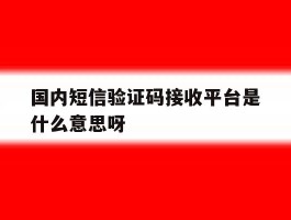 国内短信验证码接收平台是什么意思呀的简单介绍