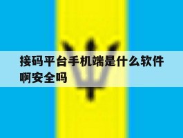 接码平台手机端是什么软件啊安全吗
