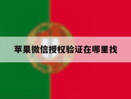 苹果微信授权验证在哪里找