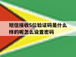 短信接收5位验证码是什么样的呢怎么设置密码的简单介绍