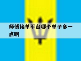 师傅接单平台哪个单子多一点啊