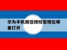 华为手机微信授权管理在哪里打开