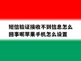 短信验证接收不到信息怎么回事呢苹果手机怎么设置的简单介绍