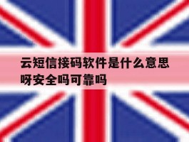 云短信接码软件是什么意思呀安全吗可靠吗的简单介绍