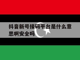 抖音新号接码平台是什么意思啊安全吗的简单介绍