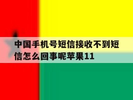 包含中国手机号短信接收不到短信怎么回事呢苹果11的词条