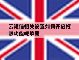 云短信相关设置如何开启权限功能呢苹果