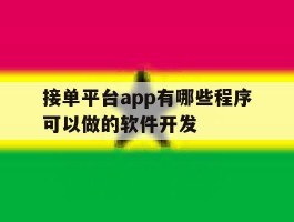 包含接单平台app有哪些程序可以做的软件开发的词条