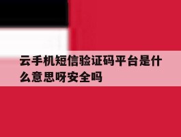 云手机短信验证码平台是什么意思呀安全吗的简单介绍