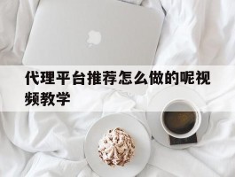 代理平台推荐怎么做的呢视频教学