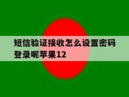 关于短信验证接收怎么设置密码登录呢苹果12的信息