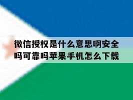 关于微信授权是什么意思啊安全吗可靠吗苹果手机怎么下载的信息