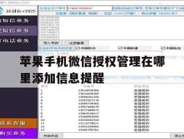 苹果手机微信授权管理在哪里添加信息提醒