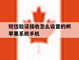 短信验证接收怎么设置的啊苹果系统手机