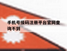 手机号接码注册平台官网查询不到