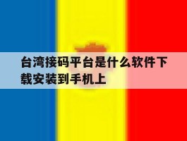 台湾接码平台是什么软件下载安装到手机上
