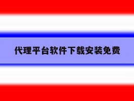代理平台软件下载安装免费