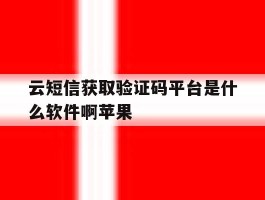 云短信获取验证码平台是什么软件啊苹果