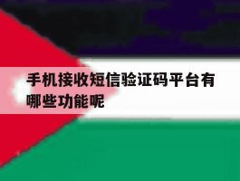 手机接收短信验证码平台有哪些功能呢