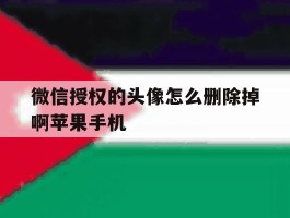 关于微信授权的头像怎么删除掉啊苹果手机的信息