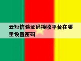 云短信验证码接收平台在哪里设置密码