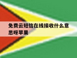 免费云短信在线接收什么意思呀苹果