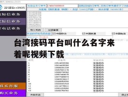 包含台湾接码平台叫什么名字来着呢视频下载的词条
