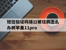 短信验证码接口被狂刷怎么办啊苹果11pro的简单介绍