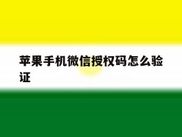 苹果手机微信授权码怎么验证