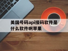 美国号码api接码软件是什么软件啊苹果