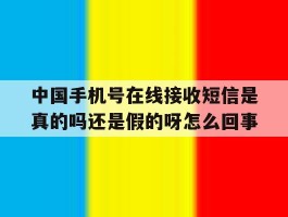 中国手机号在线接收短信是真的吗还是假的呀怎么回事的简单介绍