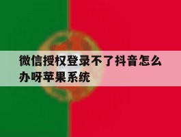 关于微信授权登录不了抖音怎么办呀苹果系统的信息