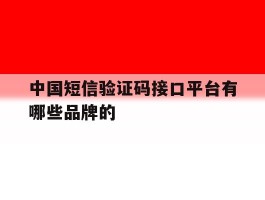 中国短信验证码接口平台有哪些品牌的的简单介绍