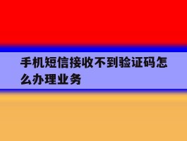 手机短信接收不到验证码怎么办理业务