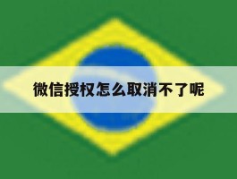 微信授权怎么取消不了呢