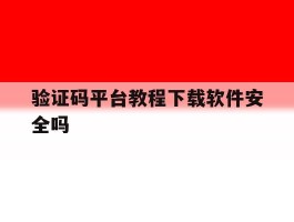 验证码平台教程下载软件安全吗