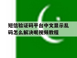包含短信验证码平台中文显示乱码怎么解决呢视频教程的词条