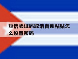 短信验证码取消自动粘贴怎么设置密码