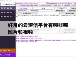 好用的云短信平台有哪些呢图片和视频