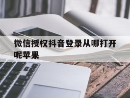 微信授权抖音登录从哪打开呢苹果