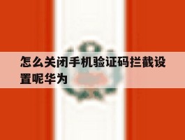怎么关闭手机验证码拦截设置呢华为