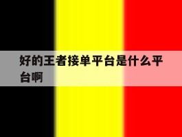 好的王者接单平台是什么平台啊