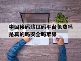 中国接码验证码平台免费吗是真的吗安全吗苹果的简单介绍