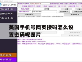 美国手机号网页接码怎么设置密码呢图片的简单介绍